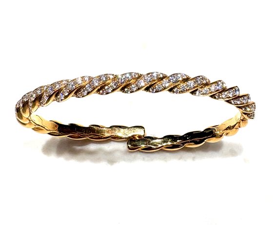 Bracciale Sommer Donna Luxury Top in Oro giallo Diamante 1.60 Ct TORCHON RIGIDO DIA 1.60 G/VVS - TORCHON RIGIDO DIA 1.60 G/VVS